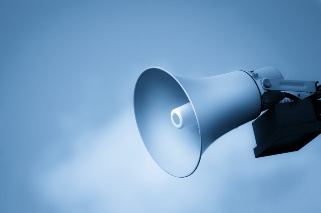 Loud speaker warning